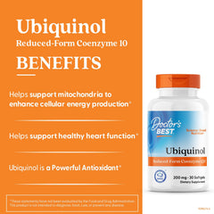 Doctor's Best ubiquinol non-GMO seal indicating purity and transparency