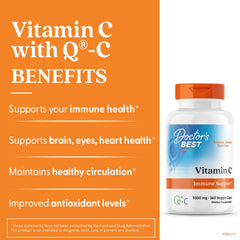 Doctor's Best Vitamin C with Q-C label detail emphasizing purity and non-GMO formulation