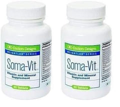 Doctors Designs Soma-VIT per-pack information for daily wellness planning.