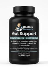 Doctors Discounts Complete Probiotic Gut Support bottle front highlighting 50B CFU for immune health
