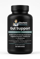 Doctors Discounts Complete Probiotic Gut Support bottle front highlighting 50B CFU for immune health