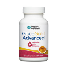 Doctors' Preferred Berberine GlucoGold advanced bottle for daily vitality