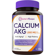 Doctor's Recipes Calcium AKG bottle on white for daily supplementation.