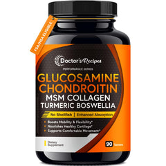 Doctor's Recipes Glucosamine Chondroitin MSM Turmeric bottle — high absorption formula