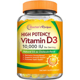 Doctor's Recipes Vitamin D3 bottle with softgels supports bones and immune health.