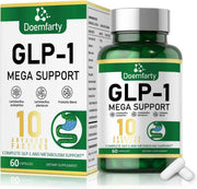 doemfarty GLP-1 supplement bottle on a clean counter for daily wellness support