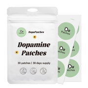 DopaPatches dopamine patch packaging showing 30-day supply for daily mood support