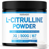 Dorado Nutrition L-Citrulline powder bottle with 3g serving for stamina.