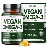 Dorado Nutrition Vegan Omega-3 algae oil bottle front view for a plant-based heart-healthy option