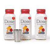 DOSE cholesterol bottle front view highlighting gluten-free vegan formulation for daily use