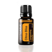 doTERRA Citrus Bliss bottle pour demonstrates an uplifting aroma for a refreshed mood.