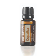 doTERRA Copaiba oil bottle highlighting skin-supporting care and antioxidant properties.