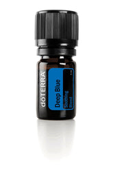 doTERRA Deep Blue bottle pour ready for a relaxing massage session