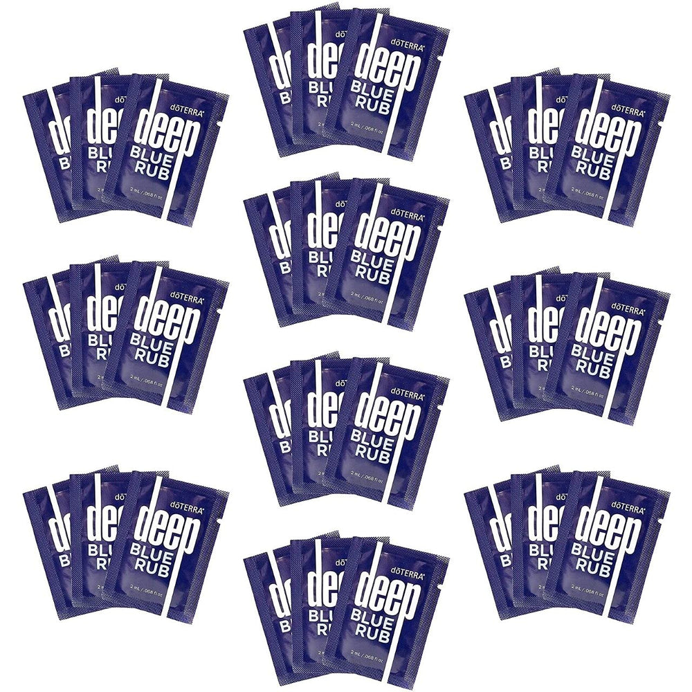 doTERRA Deep Blue Rub sample packet for on-the-go relief during workouts.