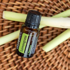Close-up of doTERRA lemongrass cap highlighting purity and aroma.
