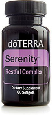 doTERRA Serenity Softgels bottle with lavender imagery for a calm bedtime