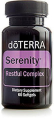 doTERRA Serenity Softgels bottle with lavender imagery for a calm bedtime