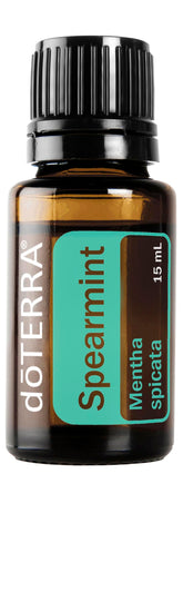 doTERRA Spearmint bottle pour for a refreshing aroma and versatile flavoring