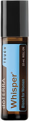 doTERRA Whisper Touch Oil bottle; warming, musky scent enhances personal fragrance.