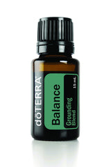 doTERRA Balance bottle showing a grounding aroma for relaxation and daily focus.