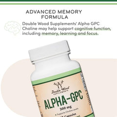 Double Wood Alpha GPC label shows USA-made quality for reliability.