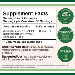 Close-up of Double Wood Astragalus capsules for immune support