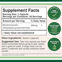 Close-up of DHM capsules from Double Wood with 300 mg per capsule for liver support.