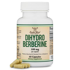 Double Wood Dihydroberberine bottle front showing GlucoVantage for absorption.