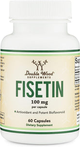 Double Wood Fisetin bottle supports daily wellness routine