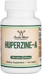 Double Wood Huperzine A 200mcg bottle front view for memory and focus support.