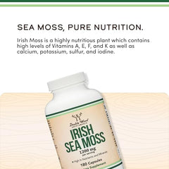 180-capsule bottle of Double Wood Irish Sea Moss offers a three-month supply.