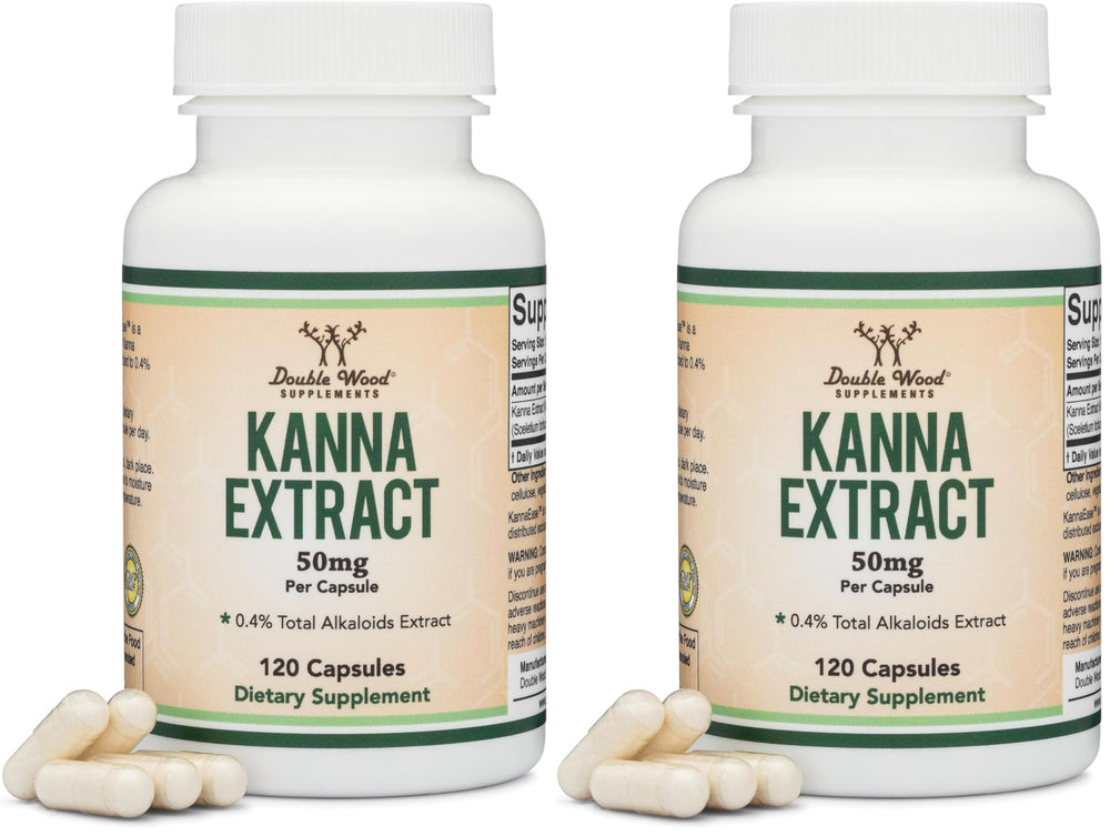 Double Wood KannaEase bottle with 50 mg capsules for relaxed mood potential.