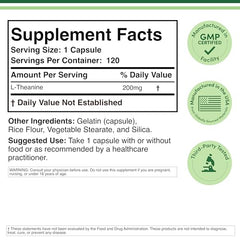 Double Wood L-Theanine 200mg capsules being poured for daily calm