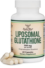 Double Wood Liposomal Glutathione bottle for daily antioxidant support.
