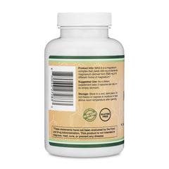 Nutrition label showing 426 mg elemental magnesium per serving