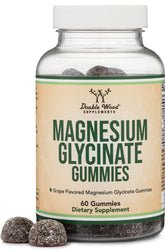Double Wood Magnesium Glycinate Gummies bottle with grape flavor for easy daily support