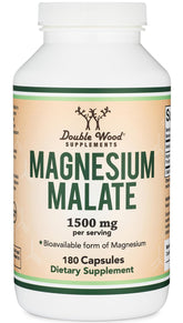 Double Wood Supplements Magnesium Malate capsules bottle provides convenient daily mineral support