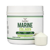Double Wood Marine Collagen Powder packaging highlights wildcaught source for protein support.