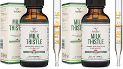 Double Wood Milk Thistle liquid bottle showing organic extract for daily wellness.