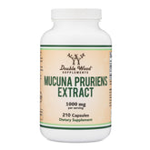 Double Wood Mucuna Pruriens Capsules label shows quality and purity for confident supplementation.