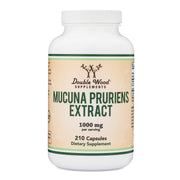 Double Wood Mucuna Pruriens Capsules label shows quality and purity for confident supplementation.