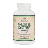 Double Wood NAC supplement bottle highlighting 1000 mg serving for antioxidant support.