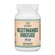 Double Wood Nicotinamide Riboside bottle with capsules for cellular energy.