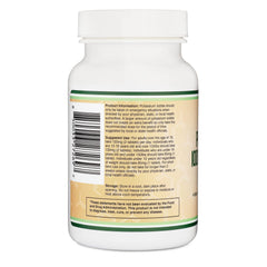 Double Wood potassium iodide 130 mg USA made label on bottle
