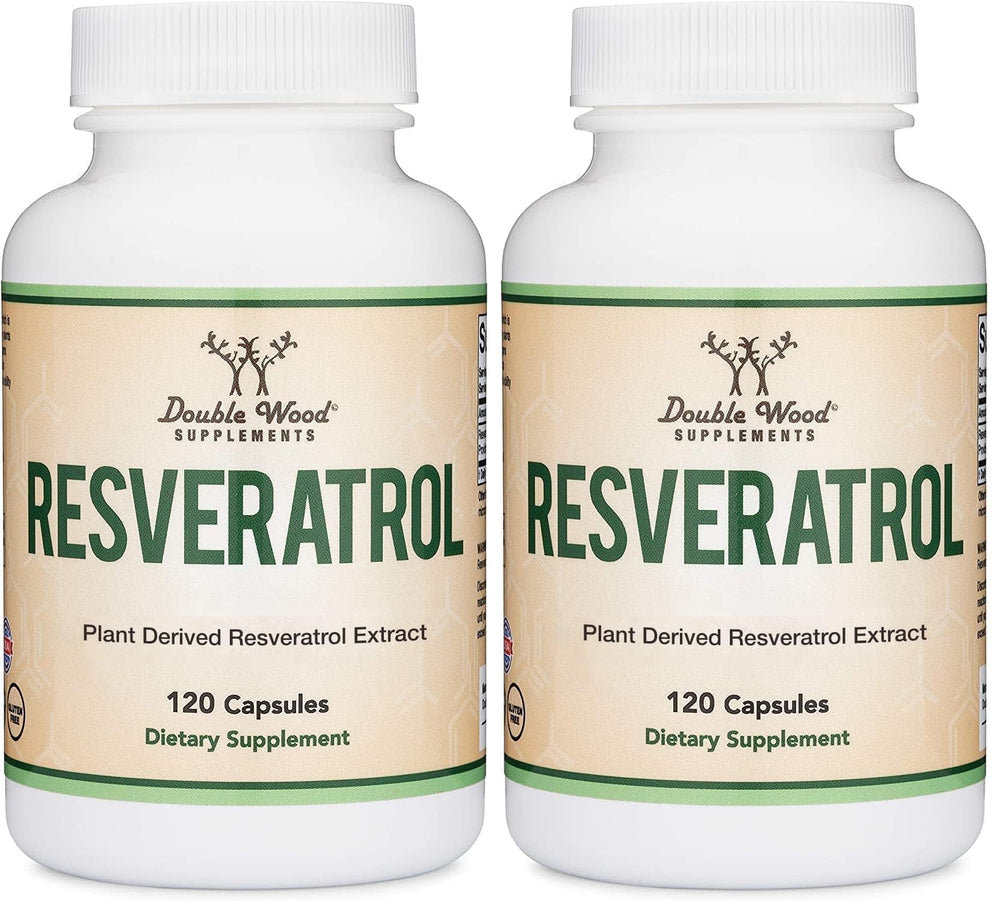 Double Wood Resveratrol bottle cap highlighting easy daily dosing for convenience