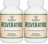 Double Wood Resveratrol bottle cap highlighting easy daily dosing for convenience