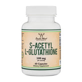 Double Wood S-Acetyl L-Glutathione bottle with 100 mg per capsule for antioxidant support