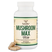 Double Wood Supplements Mushroom Complex bottle front supports daily immune wellness at a glance.