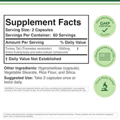 Double Wood Turkey Tail capsules close-up highlights convenient daily intake