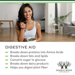 Double Wood Vitazyme Digestive Aid packaging emphasizing enzyme support
